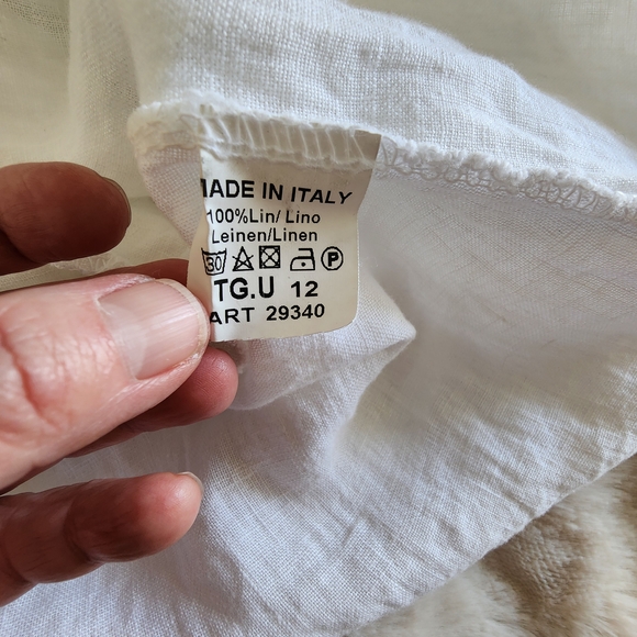 White 100% Linen Maxi Dress - Picture 2 of 16